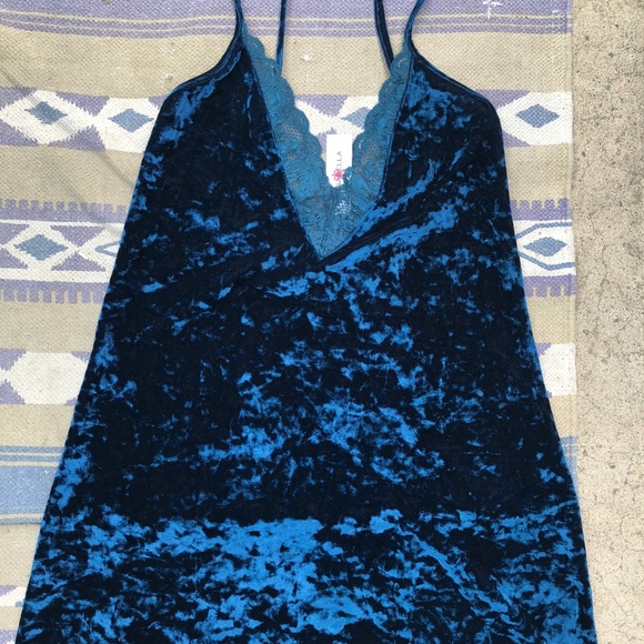 Cosabella Dresses & Skirts - Royal blue crushed velvet dress